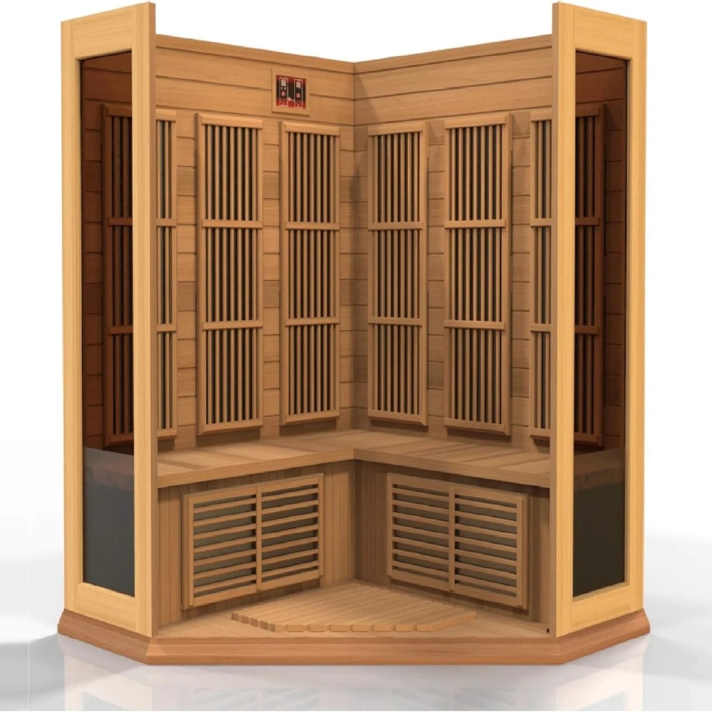 3-Person Corner Low EMF (Under 8MG) FAR Infrared Sauna (Canadian Red Cedar)