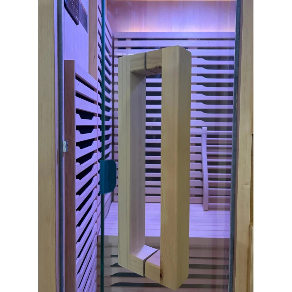 Blisspod | Milano | Full Spectrum Sauna Canadian Hemlock Ultra Low EMF | 6 Far Infrared & Red Glass Heater & Chromotherapy | 2 Person