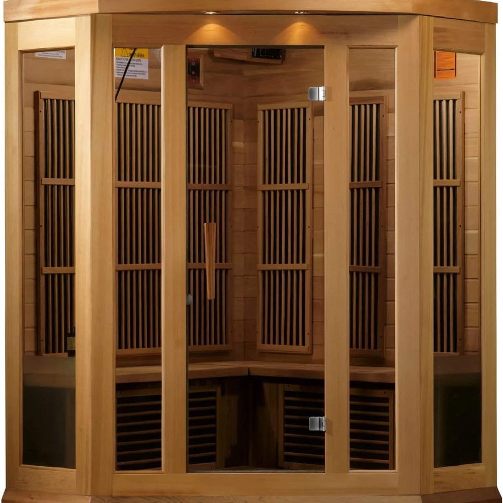 3-Person Corner Low EMF (Under 8MG) FAR Infrared Sauna (Canadian Red Cedar)
