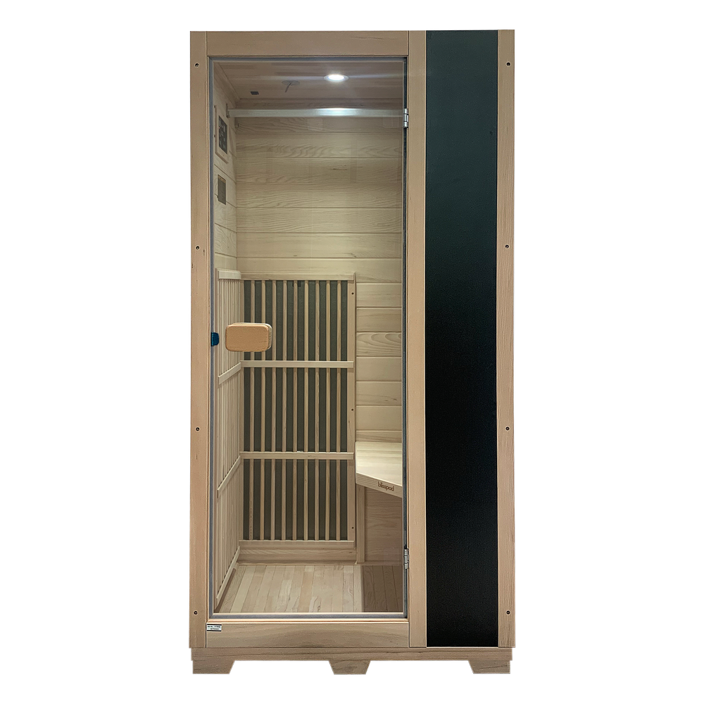 Blisspod | Vienna | Far Infrared Sauna | Canadian Hemlock Very Low EMF | 72.8"H x 35.4"W x 25.6"D | 1 Person