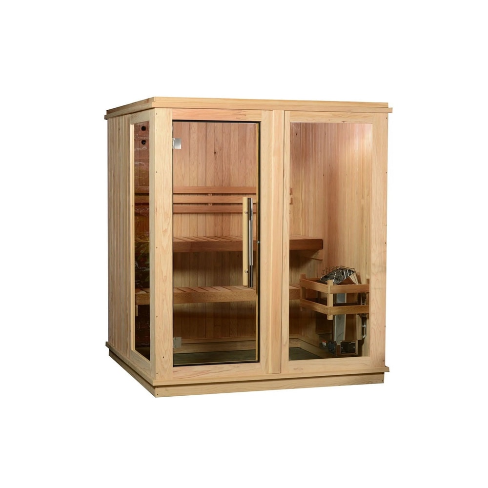 Grayson 4-Person Indoor Sauna in Rustic Cedar