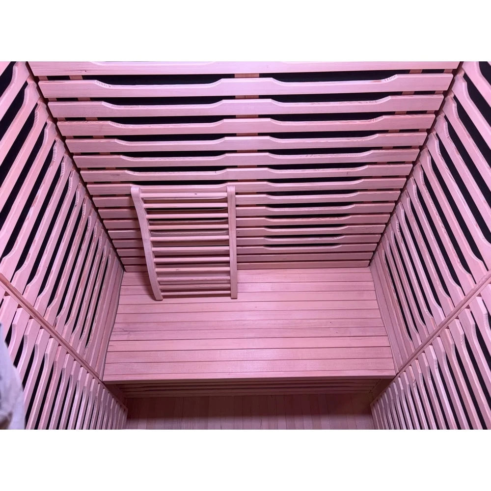 Blisspod | Milano | Full Spectrum Sauna Canadian Hemlock Ultra Low EMF | 6 Far Infrared & Red Glass Heater & Chromotherapy | 2 Person