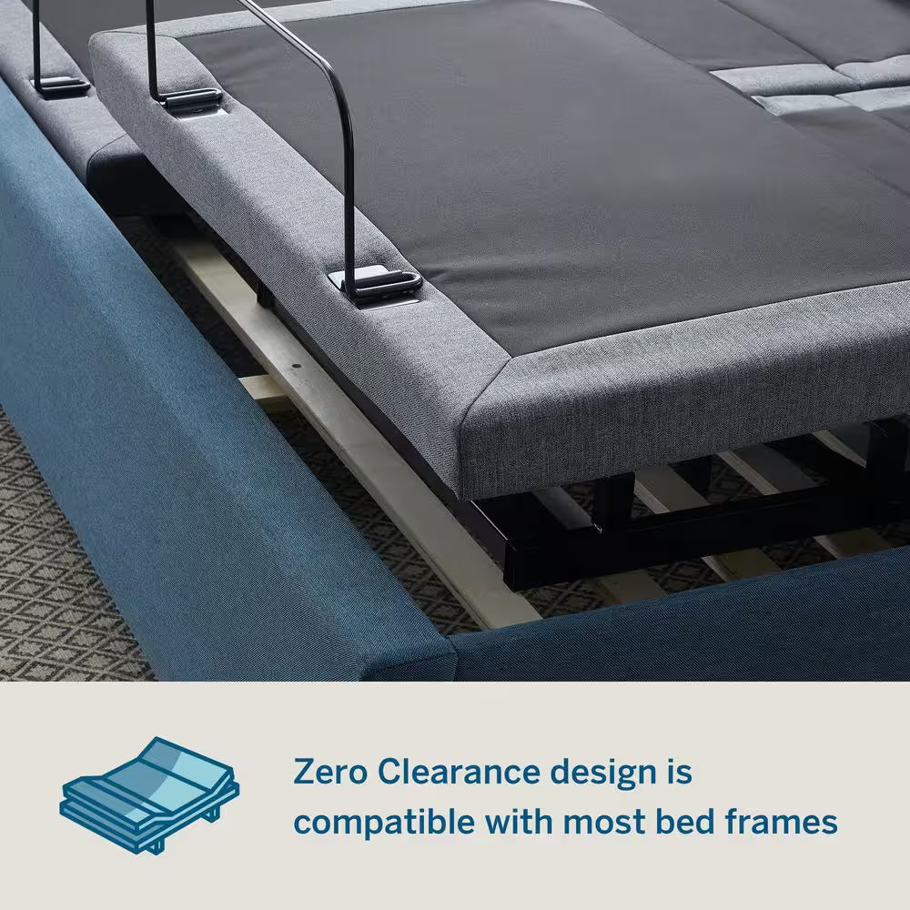 Black Full Adjustable Bed Frame Base with Wireless Remote and Smart App