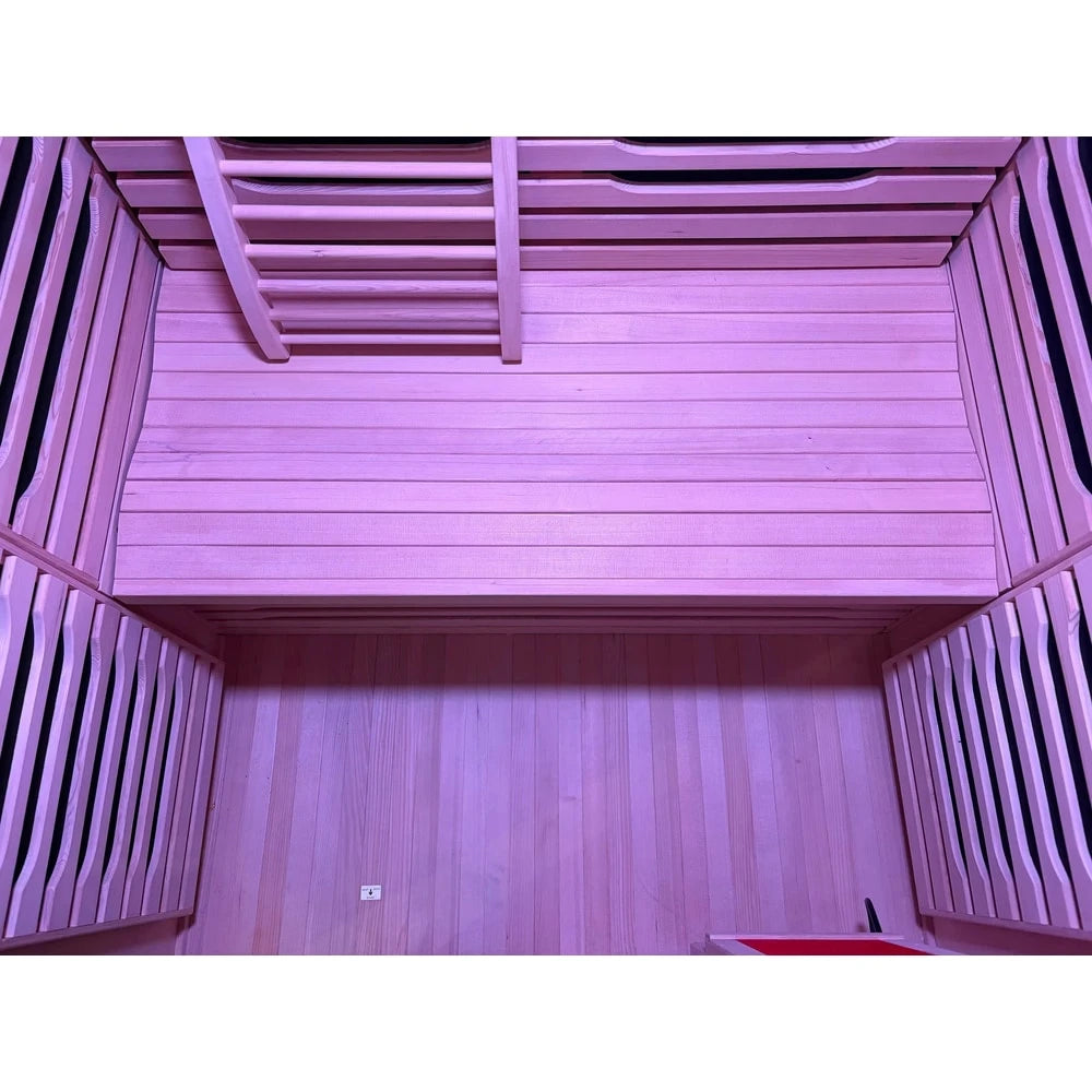 Blisspod | Milano | Full Spectrum Sauna Canadian Hemlock Ultra Low EMF | 6 Far Infrared & Red Glass Heater & Chromotherapy | 2 Person