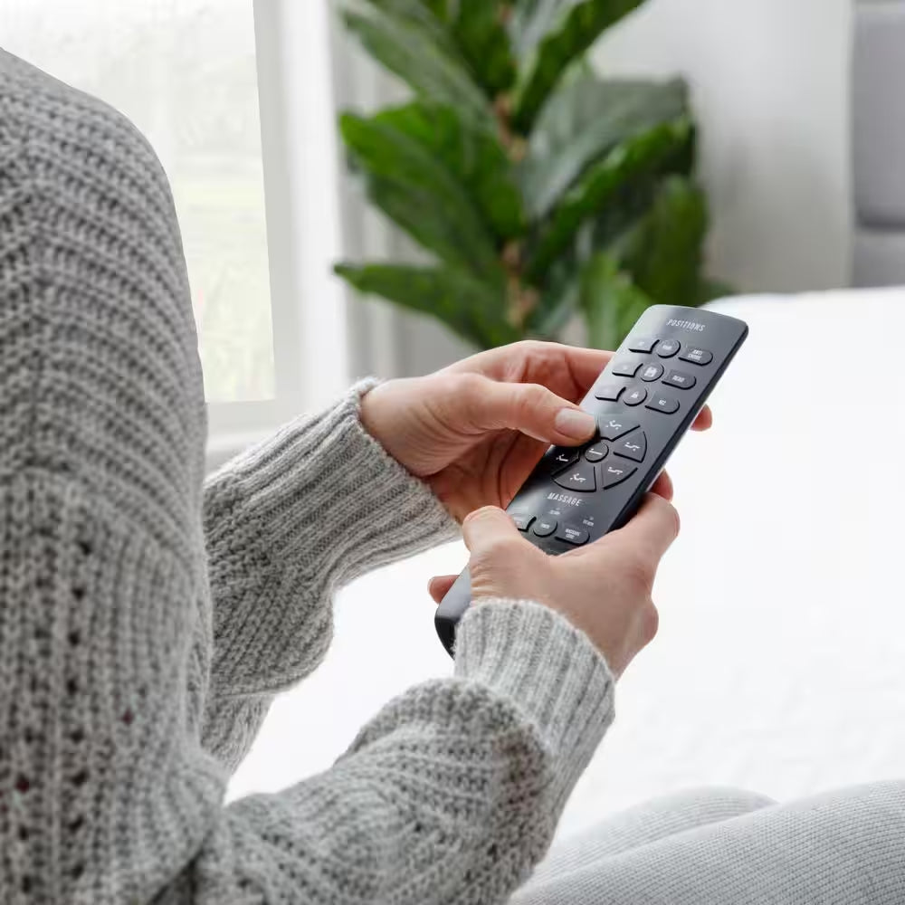 Black Full Adjustable Bed Frame Base with Wireless Remote and Smart App