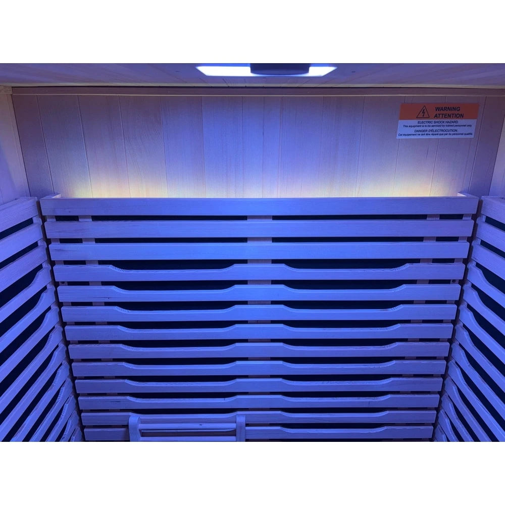 Blisspod | Milano | Full Spectrum Sauna Canadian Hemlock Ultra Low EMF | 6 Far Infrared & Red Glass Heater & Chromotherapy | 2 Person