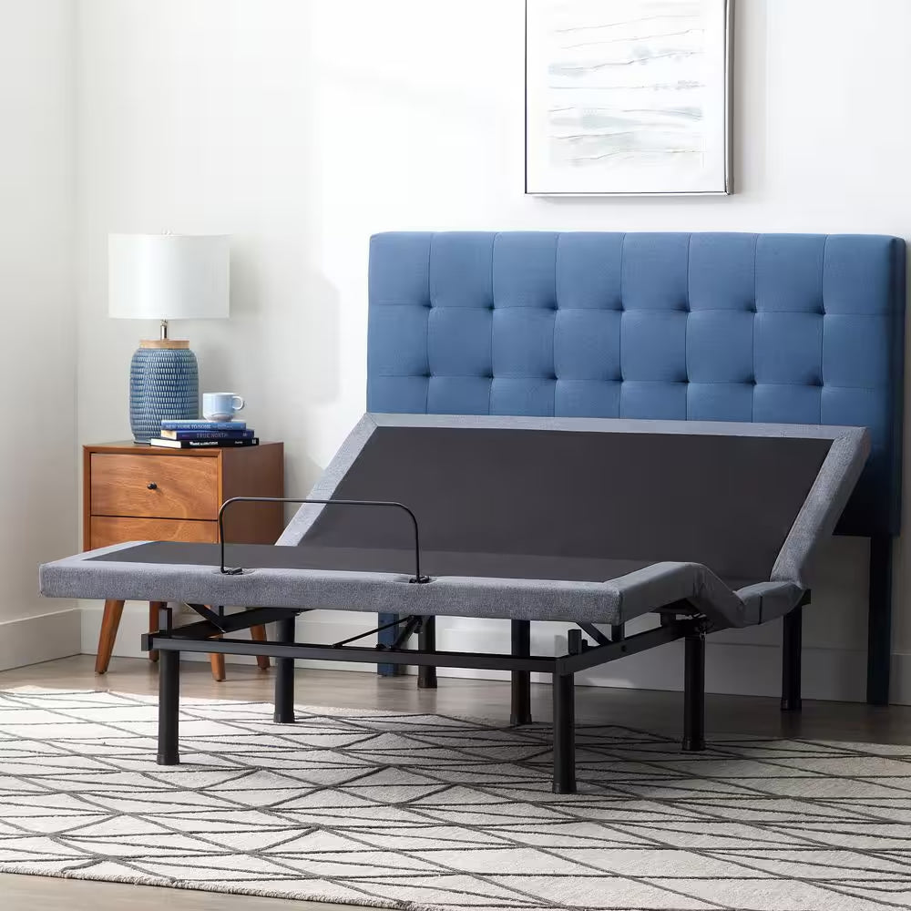 Black Full Adjustable Bed Frame Base with Wireless Remote and Smart App