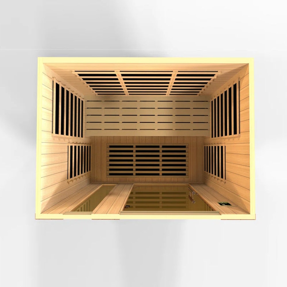 Lugano 3 - Person Bluetooth Compatible FAR Infrared Sauna with Remote Control in Hemlock
