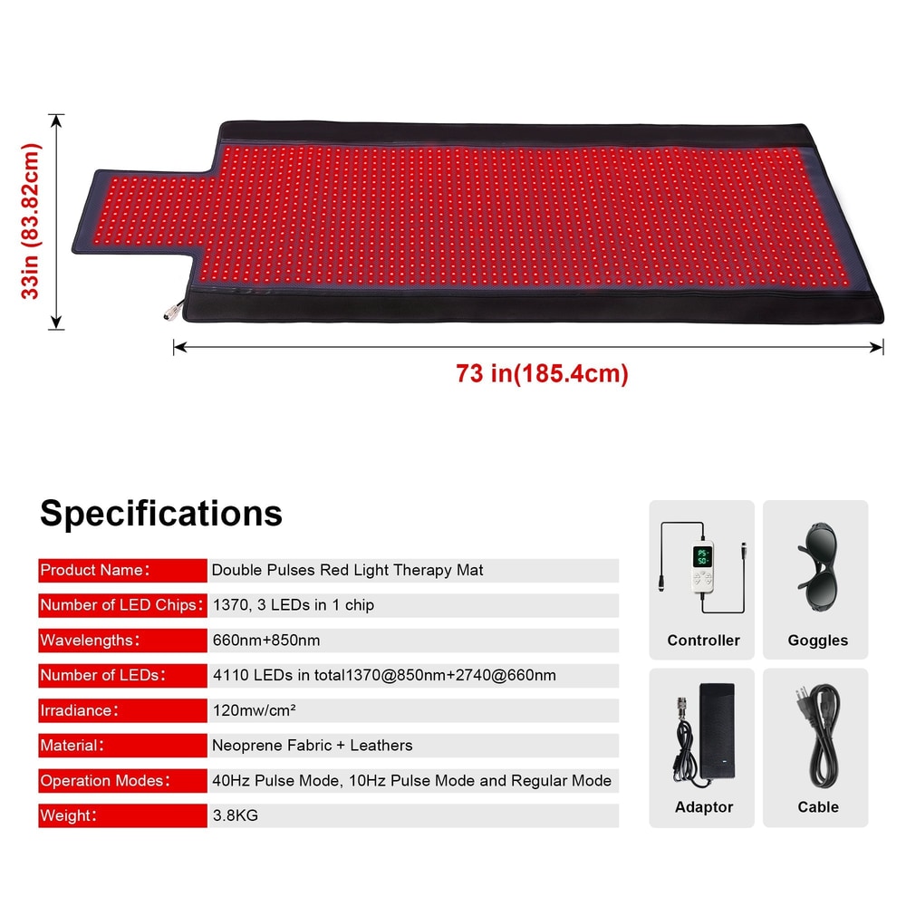 LUMYHEALTH Dual-Pulse Red Light Therapy Mat for Pain Relief