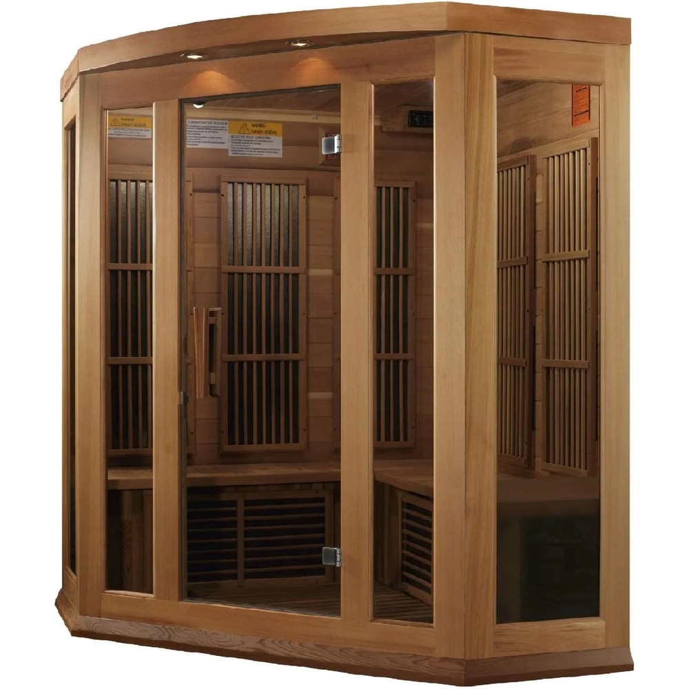 3-Person Corner Low EMF (Under 8MG) FAR Infrared Sauna (Canadian Red Cedar)