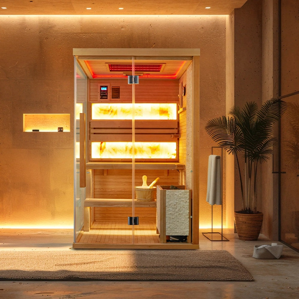 Infrared Sauna up to 4 Person with 15 Minutes Warm-Up Heater Tube & Carbon Plate