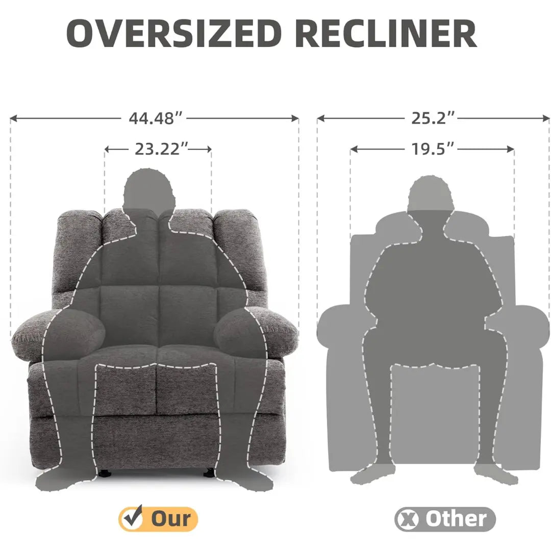 Aryan Oversized Wide Recliner Chair