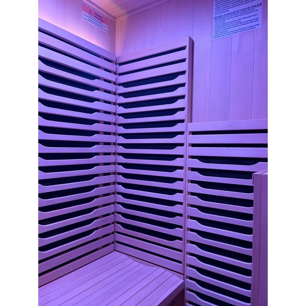Blisspod | Milano | Full Spectrum Sauna Canadian Hemlock Ultra Low EMF | 6 Far Infrared & Red Glass Heater & Chromotherapy | 2 Person