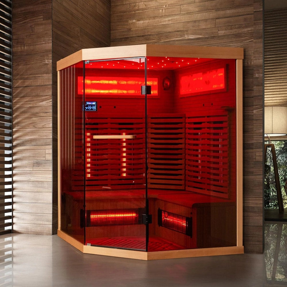Infrared Sauna up to 4 Person with 15 Minutes Warm-Up Heater Tube & Carbon Plate