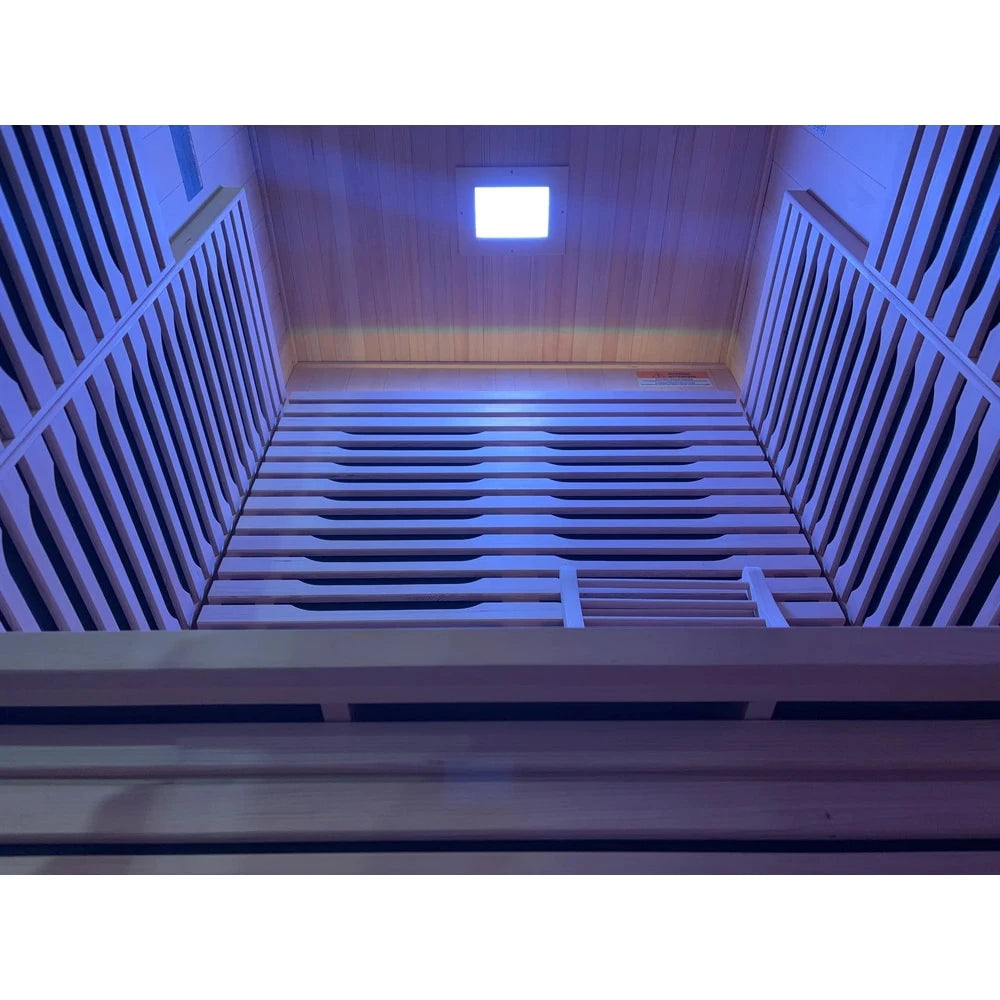 Blisspod | Milano | Full Spectrum Sauna Canadian Hemlock Ultra Low EMF | 6 Far Infrared & Red Glass Heater & Chromotherapy | 2 Person