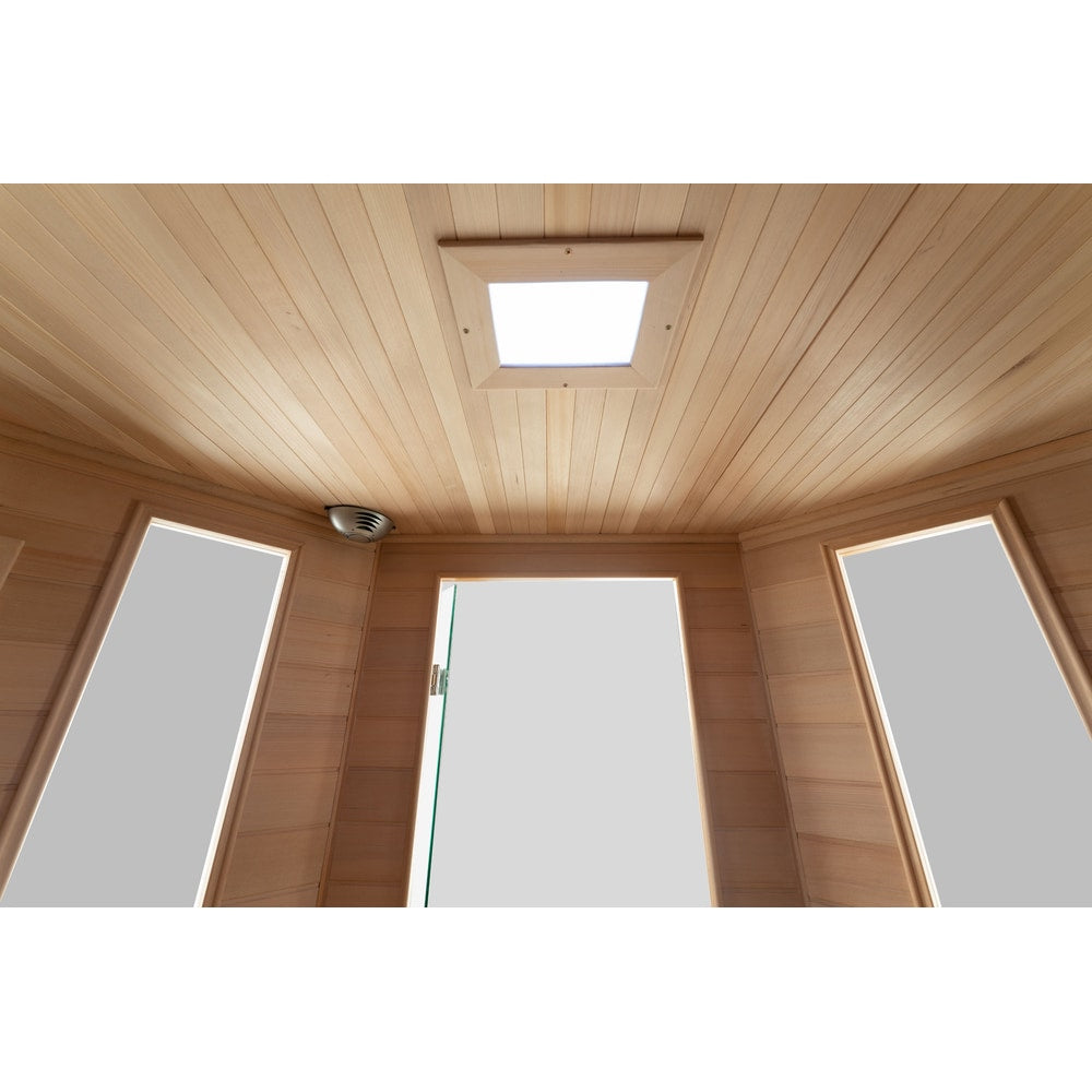 Blisspod, Vienna, Corner Spacious Far Infrared Sauna Canadian Hemlock Ultra Low EMF, 12 Heaters, 4-5 Persons