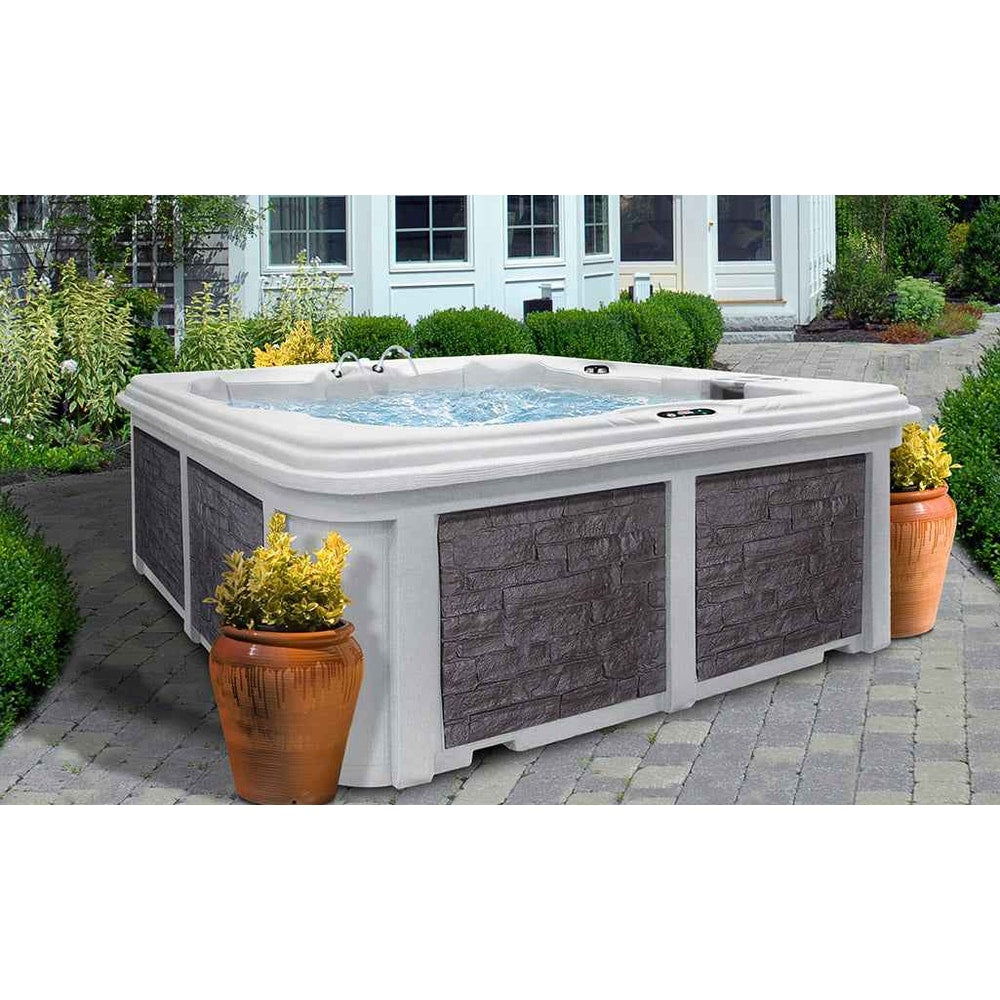 Arcadia Luxury Hot Tub – 7-Person Spa with Dual Captain’s Chairs & Open Footwell, 8' Design