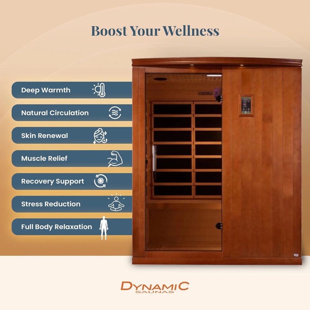 Madrid Elite 3 Person Low EMF Infrared Lighting Home Sauna