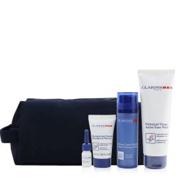 Men Essentials 4-Pieces Set: Super Moisture Balm 50ml + Active Face Wash 125ml + Shampoo &amp; Shower 30ml + Shave Ease Oil 3ml