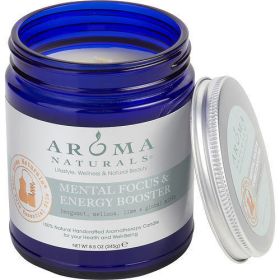 MENTAL FOCUS & ENERGY BOOSTER AROMATHERAPY by ONE 3 X 3 inch JAR AROMATHERAPY CANDLE. COMBINES THE ESSENTIAL OILS OF BERGAMOT, MELISSA